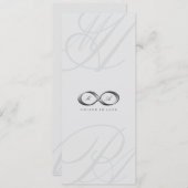 Silver Infinity Hand Clasp Couple Monogram Wedding Einladung (Vorne/Hinten)