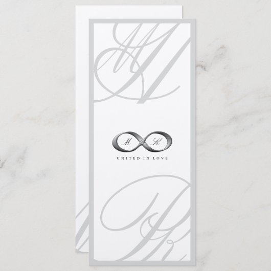 Silver Infinity Hand Clasp Wedding Einladung 2 (Vorne/Hinten)