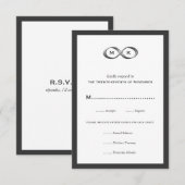 Silver Infinity Hand Clasp Wedding RSVP Card Karte (Vorne/Hinten)