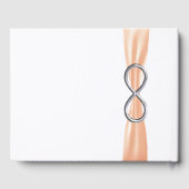 Silver Infinity Orange Ribbon Wedding Guestbook Gästebuch (Rückseite)