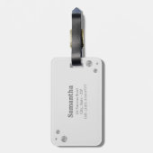 Silver Infinity Symbol auf Light Gray Gepäckanhänger (Rückseite vertikal)