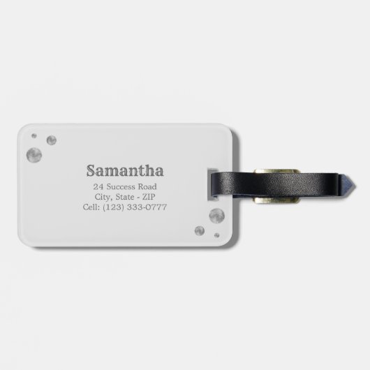 Silver Infinity Symbol auf Light Gray Gepäckanhänger (Rückseite horizontal)