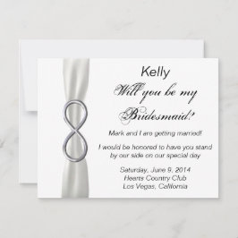 Silver Infinity White Wedding Bridesmaid Card Einladung