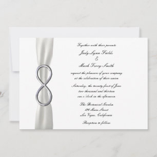 Silver Infinity White Wedding Einladung