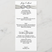 Silver Infinity White Wedding Menu Card Menükarte (Vorderseite)