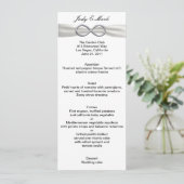 Silver Infinity White Wedding Menu Card Menükarte (Stehend Vorderseite)