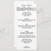 Silver Infinity White Wedding Menu Card Menükarte (Vorne/Hinten)