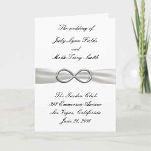 Silver Infinity White Wedding Program Card Programm