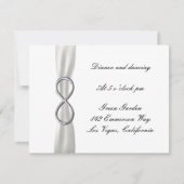 Silver Infinity White Wedding Reception Card Einladung (Vorderseite)