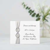 Silver Infinity White Wedding Reception Card Einladung (Stehend Vorderseite)