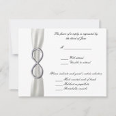 Silver Infinity White Wedding Response Card RSVP Karte (Vorderseite)