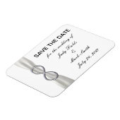 Silver Infinity White Wedding Save the Date Magnet (Linke Seite)