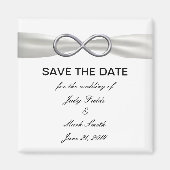 Silver Infinity White Wedding Save the Date Magnet (Vorne)