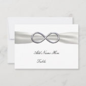 Silver Infinity White Wedding Table Platzkarte (Vorderseite)