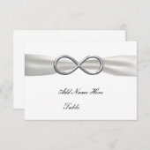 Silver Infinity White Wedding Table Platzkarte (Vorne/Hinten)