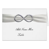 Silver Infinity White Wedding Table Platzkarte (Vorderseite (Horizontal))