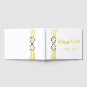 Silver Infinity Yellow Ribbon Wedbook Gästebuch (Voll)