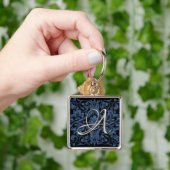 Silver Initial Blue Renaissance Schlüsselanhänger (Hand)