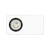 Silver Initial C Mit Monogramm Address Labels Adressaufkleber (Vorne)