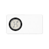 Silver Initial H Mit Monogramm Address Labels Adressaufkleber (Vorne)