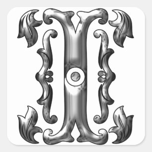 Silver Initial I Hauptstadt Letter Sticker
