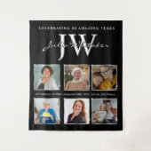 Silver Initials Custom Birthday Background und Fot Wandteppich (Vorderseite)