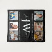 Silver Initials Custom Birthday Background und Fot Wandteppich (Vorderseite (Horizontal))