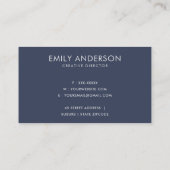 SILVER INK BLUE BRUSH MARK CIRCLE LOGO MONOGRAMM VISITENKARTE (Rückseite)