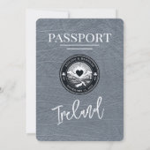 Silver Ireland Passport Hochzeitseinladung Einladung (Rückseite)