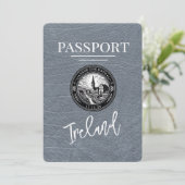 Silver Ireland Passport Save the Date (Stehend Vorderseite)