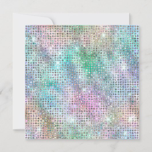 Silver Iridescent Diamond Studentenfolie Geburtsta Einladung (Rückseite)