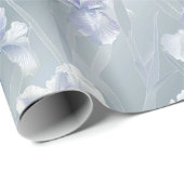 Silver Iris Floral 25. Hochzeitstag Geschenkpapier (Rolleneckpunkt)