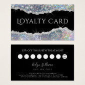 Silver Irisiercent Glitzer-Treuekarte (Vorne & Hinten)