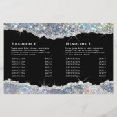 Silver irisierter Glitzer Zweifach-Broschüre (Rückseite)