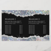 Silver irisierter Glitzer Zweifach-Broschüre (Rückseite)