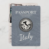 Silver Italy Passport Save The Date (Vorne/Hinten)