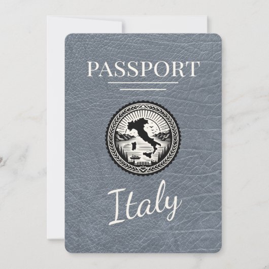 Silver Italy Passport Save The Date (Vorderseite)