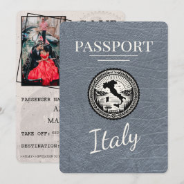 Silver Italy Passport Save The Date