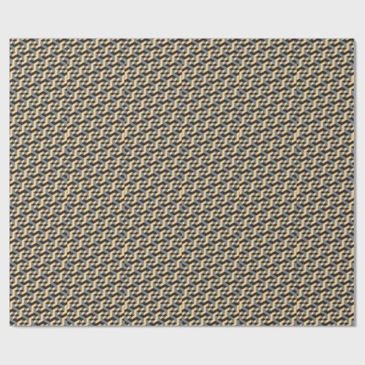 Silver Ivory Geometric Complex Tile Geschenkpapier (Flach)