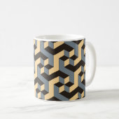 Silver Ivory Geometric Complex Tile Kaffeetasse (VorderseiteRechts)