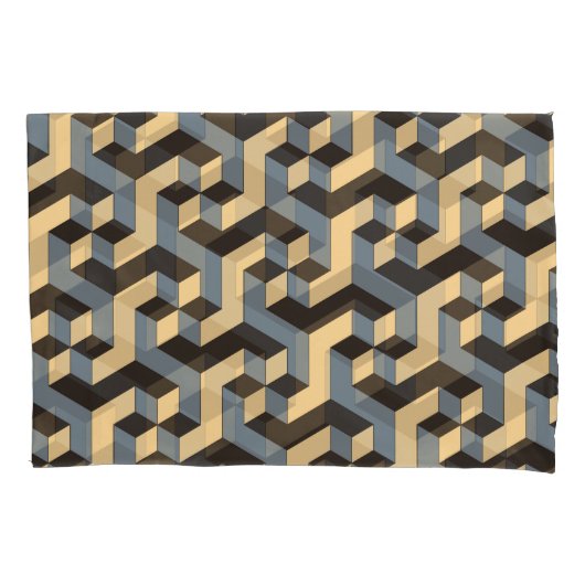 Silver Ivory Geometric Complex Tile Kissenbezug (Vorderseite)