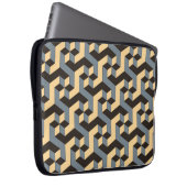 Silver Ivory Geometric Complex Tile Laptopschutzhülle (Vorne Rechts)