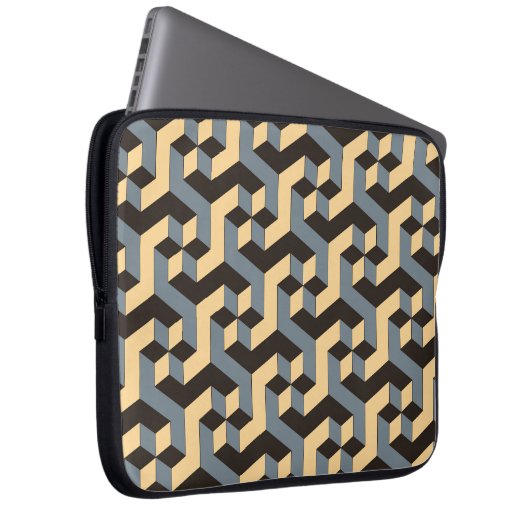 Silver Ivory Geometric Complex Tile Laptopschutzhülle (Vorne Rechts)