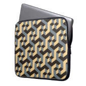 Silver Ivory Geometric Complex Tile Laptopschutzhülle (Vorderseite Links)