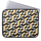 Silver Ivory Geometric Complex Tile Laptopschutzhülle (Vorderseite)