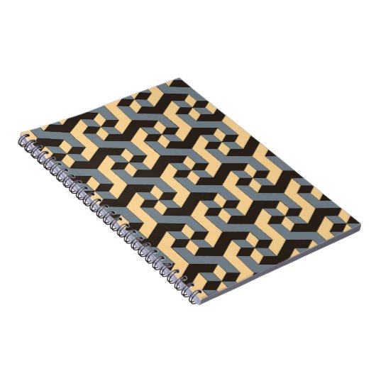 Silver Ivory Geometric Complex Tile Notizblock (Rechte Seite)