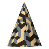 Silver Ivory Geometric Complex Tile Partyhütchen (Rückseite)