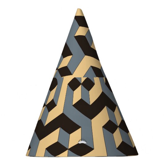 Silver Ivory Geometric Complex Tile Partyhütchen (Rechts)