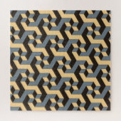 Silver Ivory Geometric Complex Tile Puzzle (Horizontal)