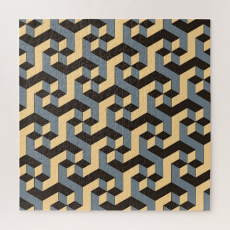 Silver Ivory Geometric Complex Tile Puzzle